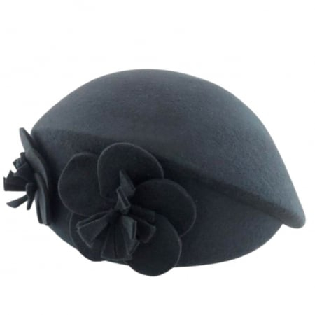 Palarie eleganta tip toca din fetru lux REGINA LUX (GRI) - marime unica, reglabila [3]