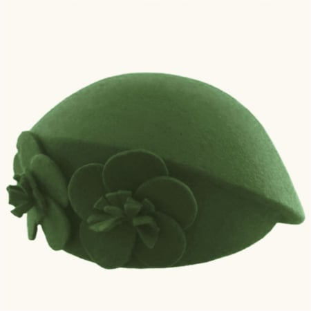 Palarie eleganta tip toca din fetru lux REGINA LUX (KAKI) - marime unica, reglabila [3]
