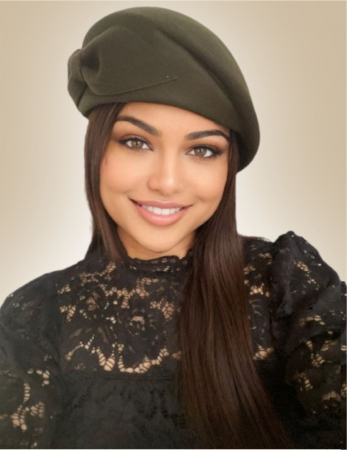 Palarie toca din fetru lux cu funda eleganta PRINCESS LUX (KAKI) - marime unica, reglabila [1]