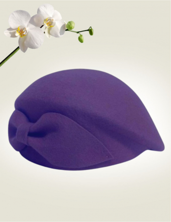 Palarie toca din fetru lux cu funda eleganta PRINCESS LUX (MOV) - marime unica, reglabila [2]