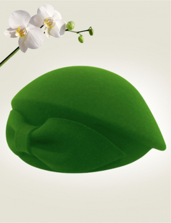 Palarie toca din fetru lux cu funda eleganta PRINCESS LUX (VERDE aprins) - marime unica, reglabila [2]