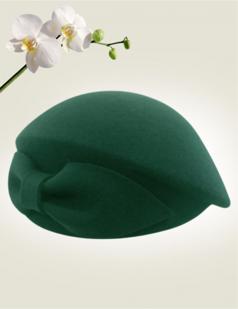 Palarie toca din fetru lux cu funda eleganta PRINCESS LUX (VERDE persan) - marime unica, reglabila [2]