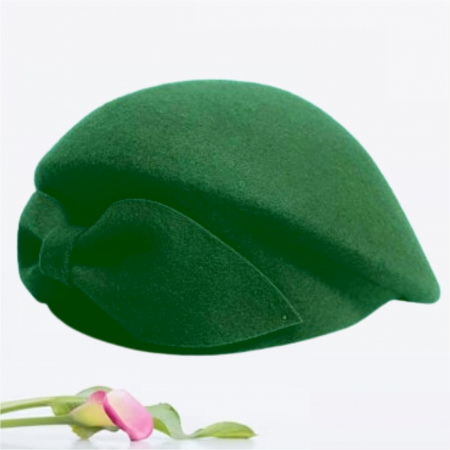 Palarie toca din fetru lux cu funda eleganta PRINCESS LUX (VERDE persan) - marime unica, reglabila [3]