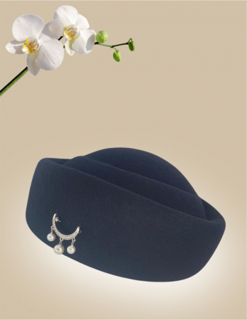 Palarie dama toca ROYAL LUX -palarie bleumarin, reglabila [3]