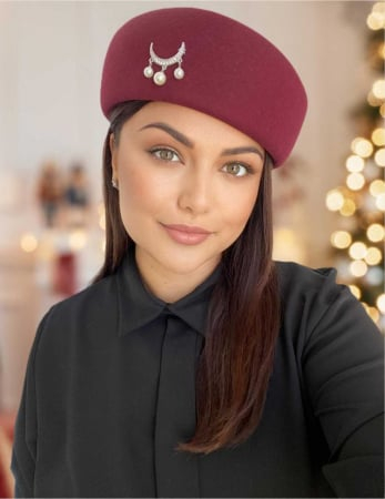 Palarie dama toca ROYAL LUX -palarie grena, reglabila [1]