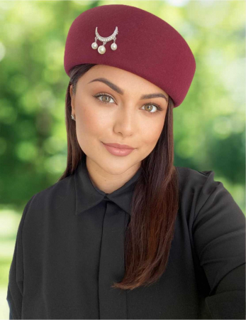 Palarie dama toca ROYAL LUX -palarie grena, reglabila [4]