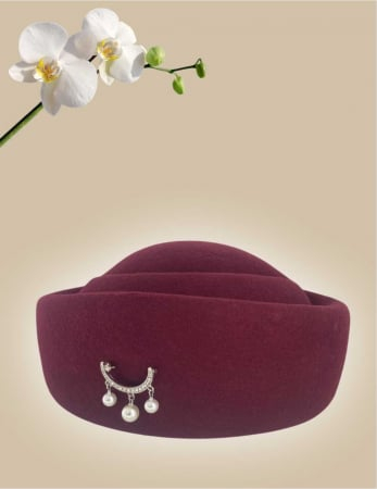 Palarie dama toca ROYAL LUX -palarie grena, reglabila [2]