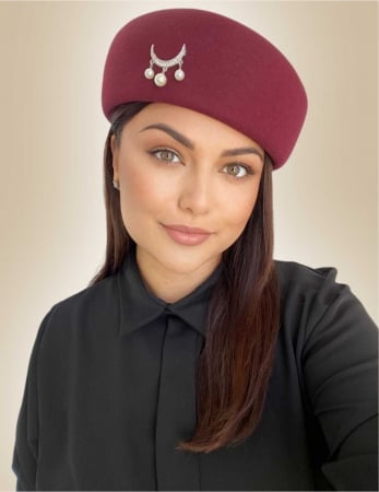 PALARII GRENA - Palarie dama toca ROYAL LUX -palarie grena, reglabila