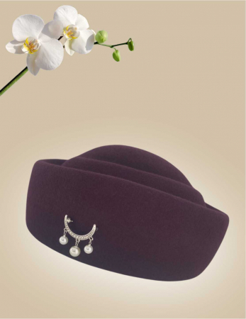 Palarie dama toca ROYAL LUX -palarie grena, reglabila [3]