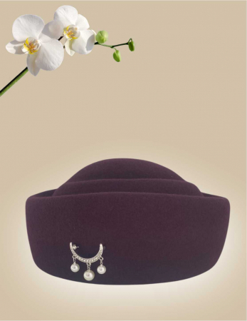 Palarie dama toca ROYAL LUX -palarie grena, reglabila [2]