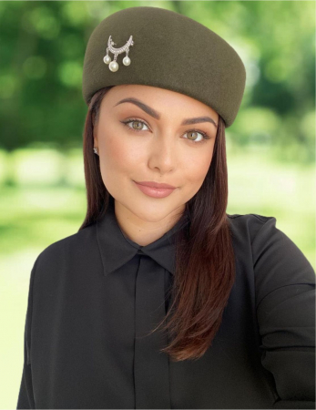 Palarie dama toca ROYAL LUX -palarie kaki, reglabila [4]