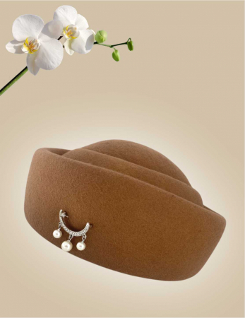 Palarie dama toca ROYAL LUX -palarie maro, reglabila [3]