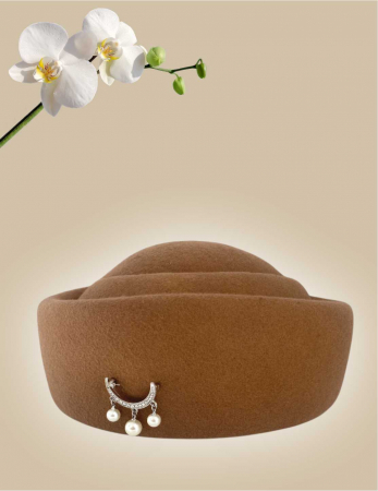 Palarie dama toca ROYAL LUX -palarie maro, reglabila [2]