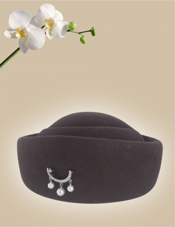 Palarie dama toca ROYAL LUX -palarie maro, reglabila [2]