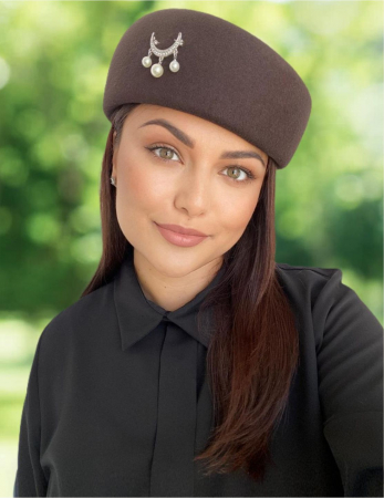 Palarie dama toca ROYAL LUX -palarie maro, reglabila [4]