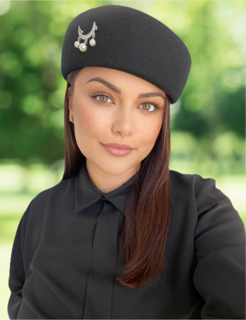 Palarie dama toca ROYAL LUX -palarie neagra, reglabila [4]