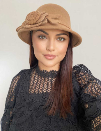 Palarie dama fetru Rose-palarie maro, palarie reglabila [2]