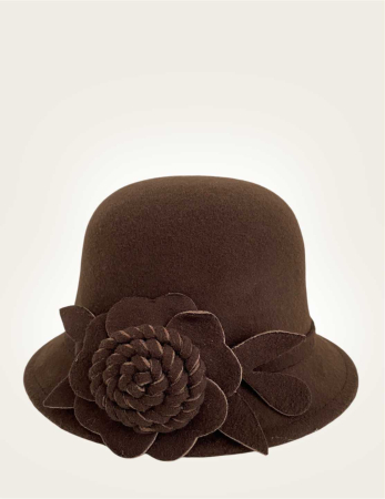 Palarii dama | Palarie dama fetru Rose-palarie maro, reglabila | Preturi atractive + Transport Gratis la comenzi de minim 99 lei. Profita si tu! [5]