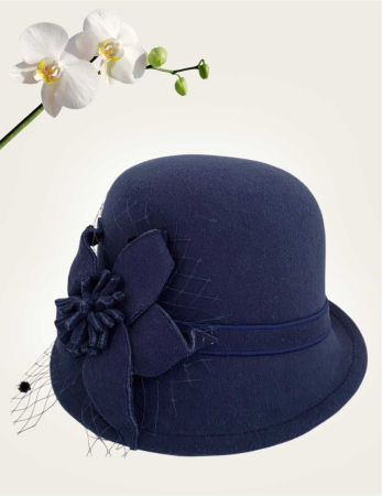 Palarii dama fetru Anita-palarii bleumarin, reglabila [3]