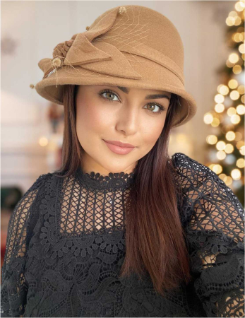 PALARII ELEGANTE - Palarie dama boruri mici Anita palarie maro, reglabila