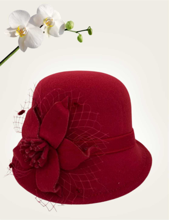 Palarie dama boruri mici Anita palarie rosie, reglabila [4]