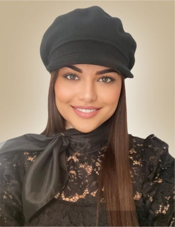 NOUTATI - Set elegant SAPCA+ESARFA Miss Jollie (NEGRU)