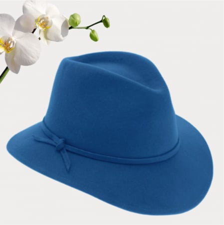 Palarie dama din fetru lux MISS ITALY (ALBASTRU) - marime unica, reglabila [3]