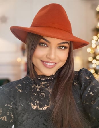 PALARII dama CARAMIZIU - Palarie dama din fetru lux MISS ITALY (CARAMIZIU) - marime unica, reglabila