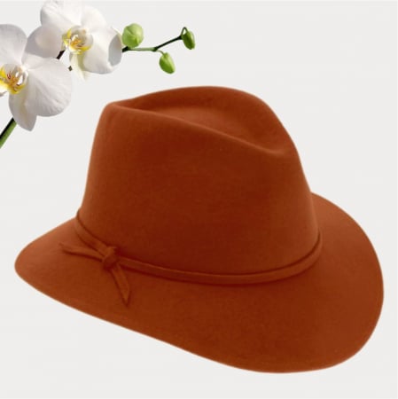 Palarie dama din fetru lux MISS ITALY (CARAMIZIU) - marime unica, reglabila [3]