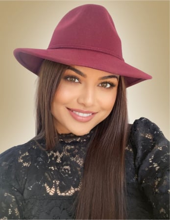 Palarie dama din fetru lux MISS ITALY (GRENA) - marime unica, reglabila [2]