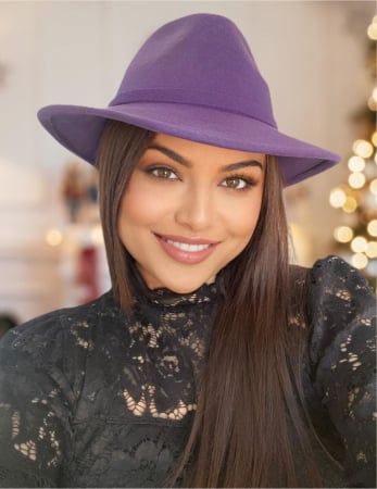 PALARII dama LUX - Palarie dama din fetru lux MISS ITALY (MOV) - marime unica, reglabila