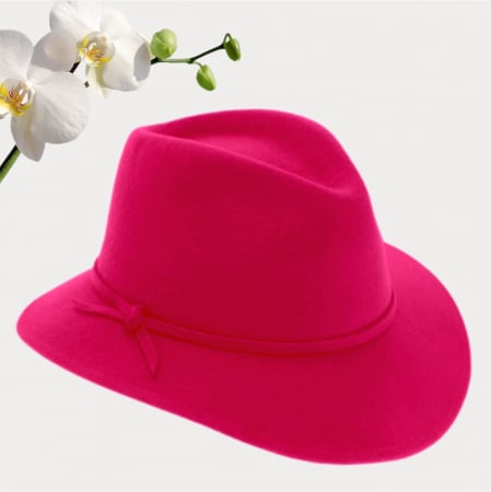 Palarie dama din fetru lux MISS ITALY (ROSU) - marime unica, reglabila [3]