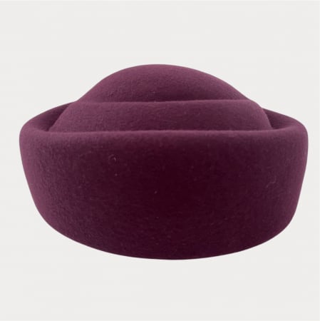 Palarie dama tip toca din fetru lux CONTESA LUX (GRENA prunia) - marime unica, reglabila [4]