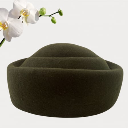 Palarie dama tip toca din fetru lux CONTESA LUX (KAKI) - marime unica, reglabila [3]