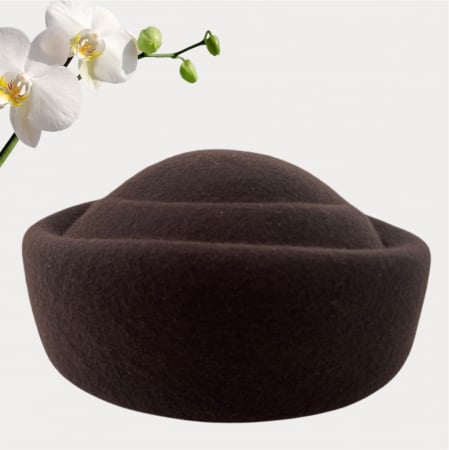 Palarie dama tip toca din fetru lux CONTESA LUX (MARO mahon) - marime unica, reglabila [3]