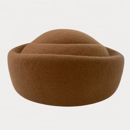 Palarie dama tip toca din fetru lux CONTESA LUX (MARO cappuccino) - marime unica, reglabila [4]