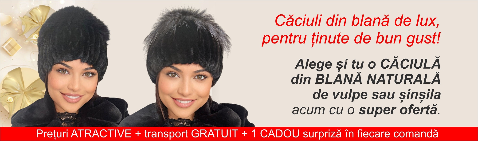 Caciuli de blana naturala