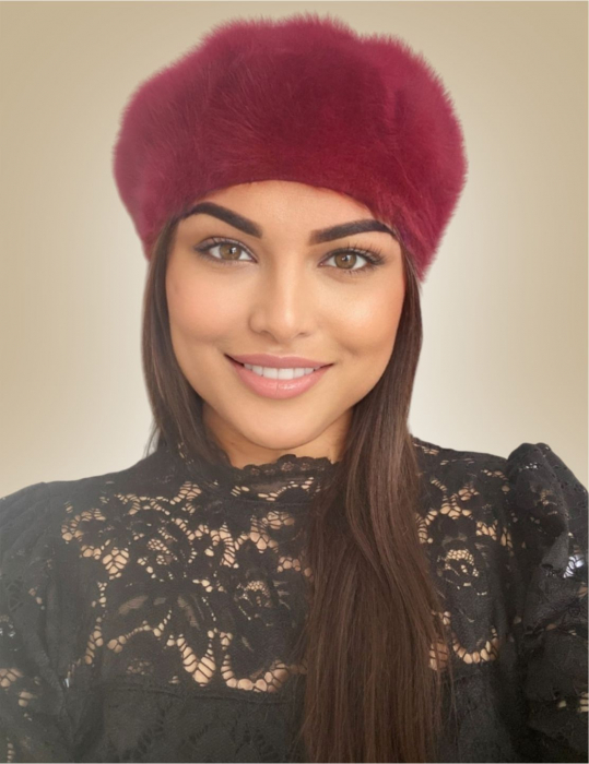 Bereta lux din lana fina si pufoasa de Angora - Princess (GRENA) - marime universala [2]