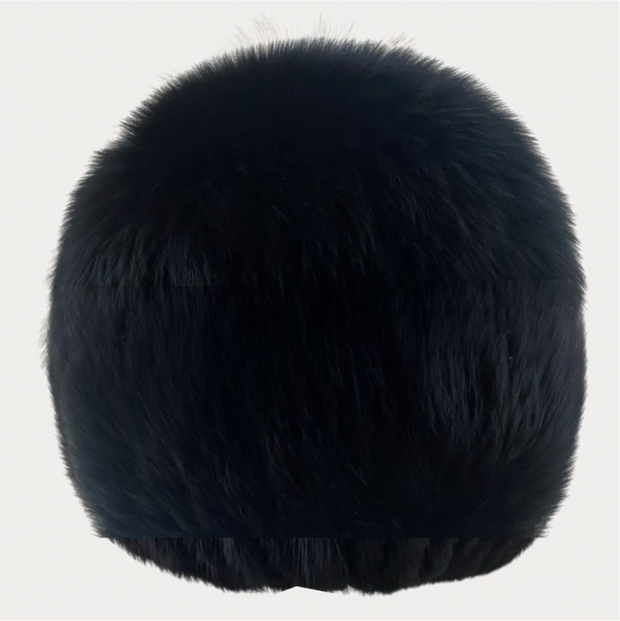 Caciula din blana naturala de vulpe Lady Lux (NEGRU) - marime universala [6]