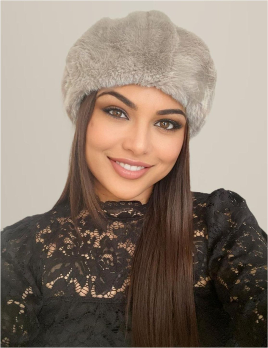 Caciula eleganta de blana JULIETTE (GRI) - marime universala, reglabila [3]