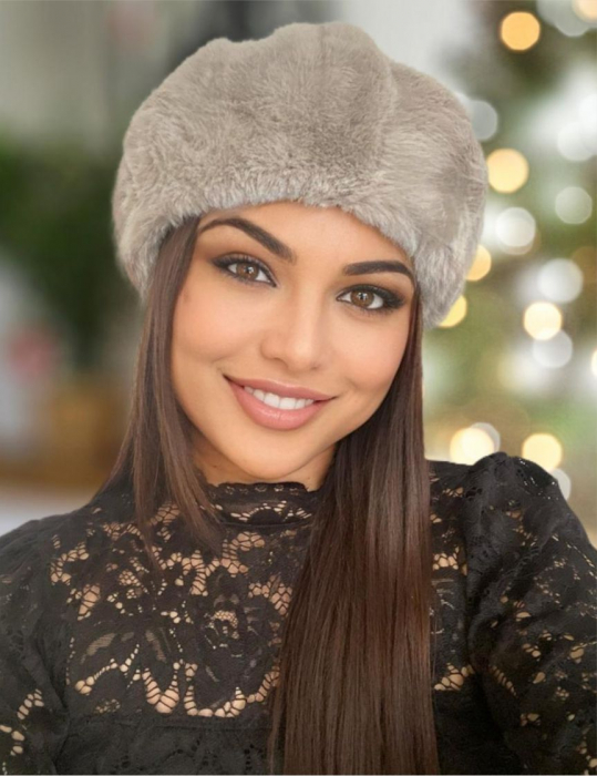 Caciula eleganta si calduroasa de blana JULIETTE (GRI deschis) - marime universala, reglabila [2]