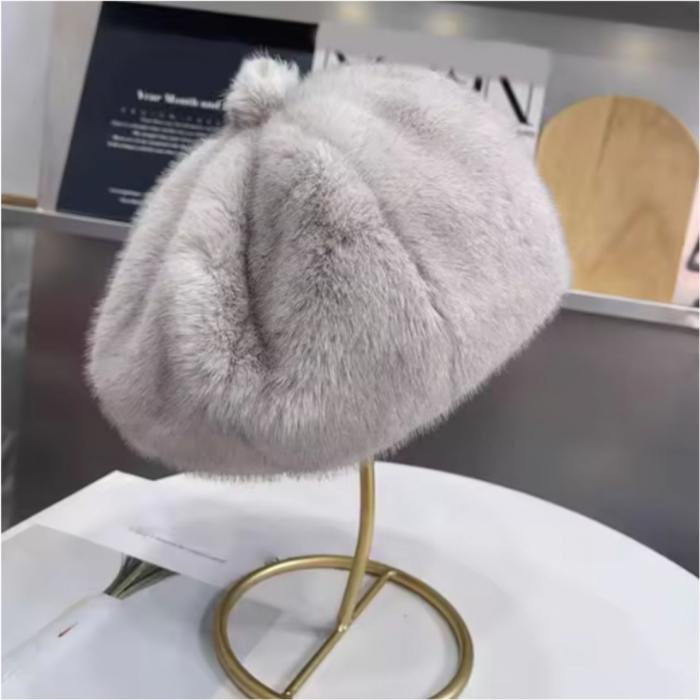 Caciula eleganta si calduroasa de blana JULIETTE (GRI deschis) - marime universala, reglabila [5]