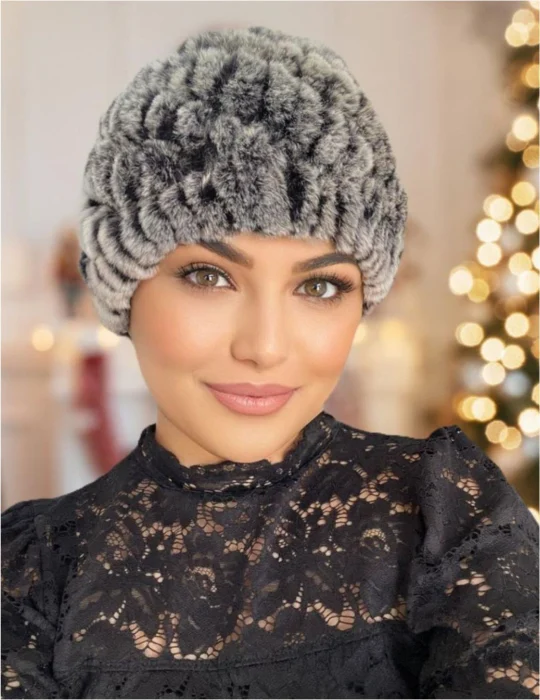 Caciula elegante din blana DONA (GRI) - marime universala [2]