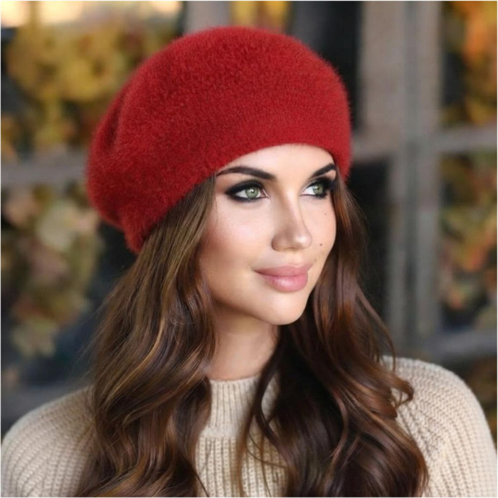 Caciulita eleganta din lana de Angora (ROSU) - marime UNIVERSALA [2]