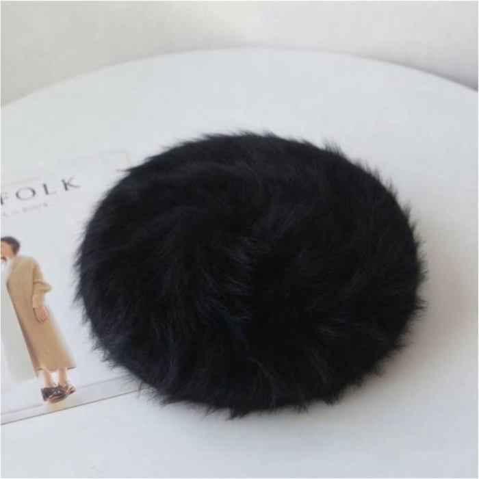 Caciulita eleganta din lana de Angora (NEGRU) - marime UNIVERSALA [4]