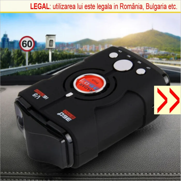 Detector Radar V8 360 Plus cu alerta sonora + luminoasa si arie de detectie la 360 grade [7]