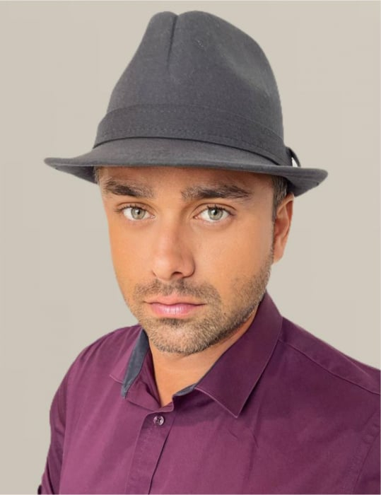 Palarie barbati din fetru lux cu crestaturi Mister Verdi Lux (GRI) [1]
