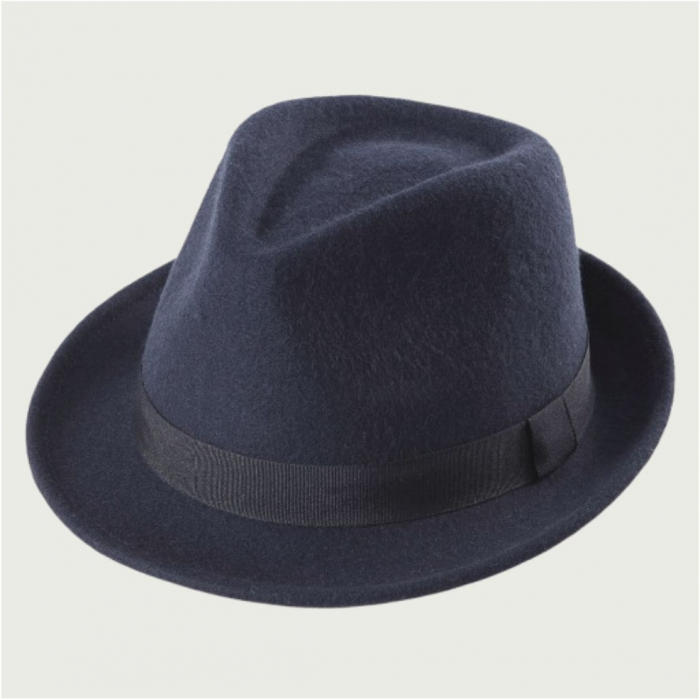 Palarie barbati din fetru lux Mister Fedora Lux (BLEUMARIN) [3]