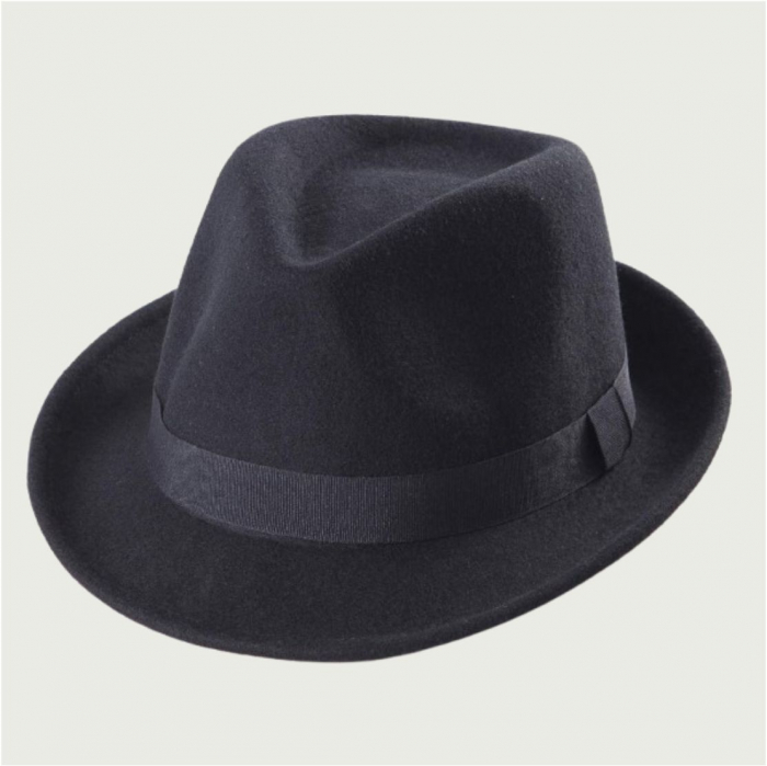 Palarie barbati din fetru lux Mister Fedora Lux (NEGRU) [6]