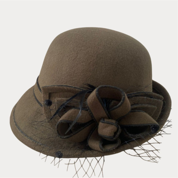 Palarie dama fetru Elegance-palarie neagra, reglabila [4]